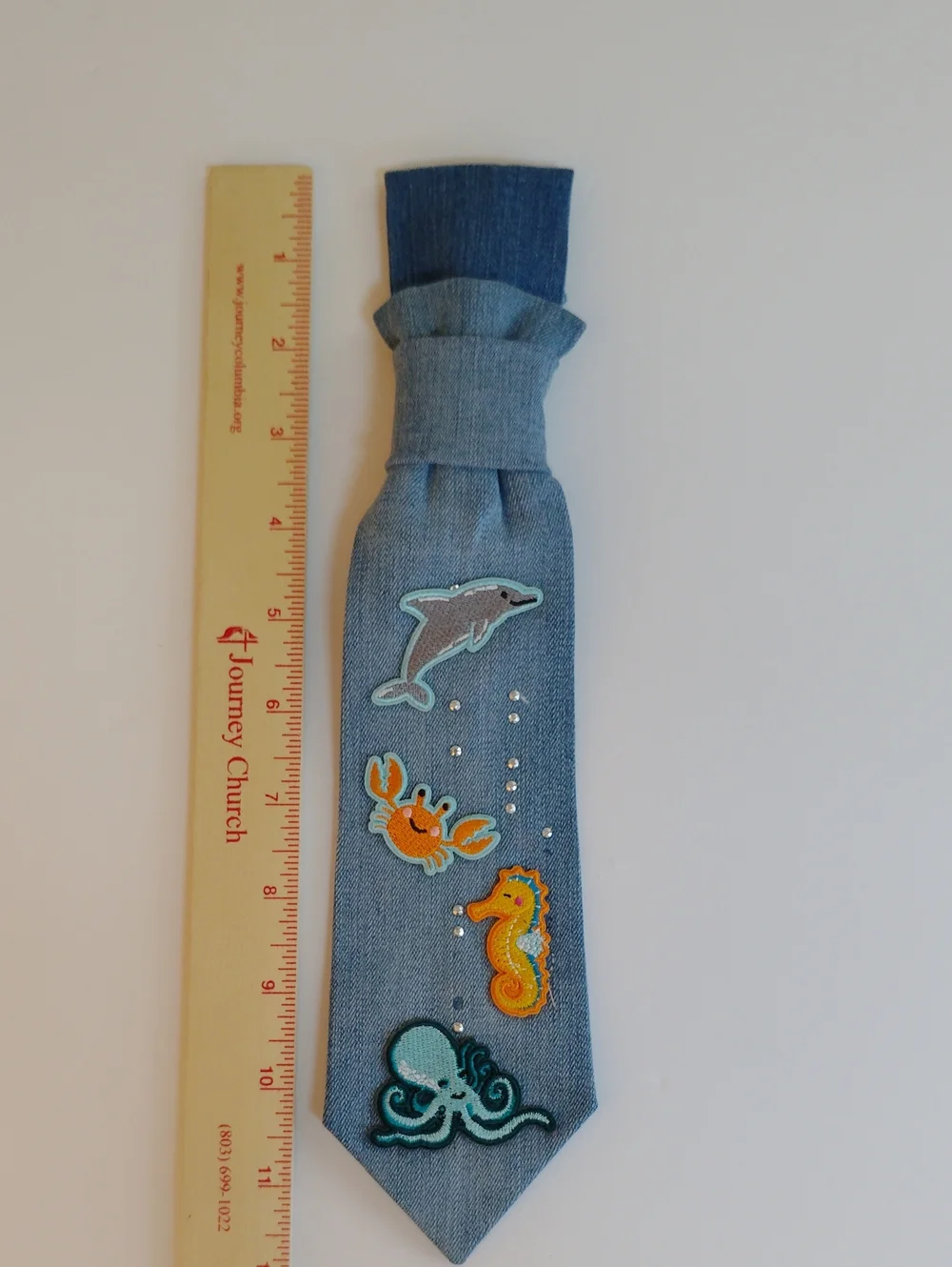 Kids Blue Ocean Patch Tie - Unbranded